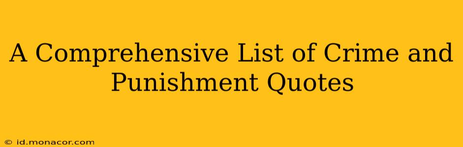 A Comprehensive List of Crime and Punishment Quotes