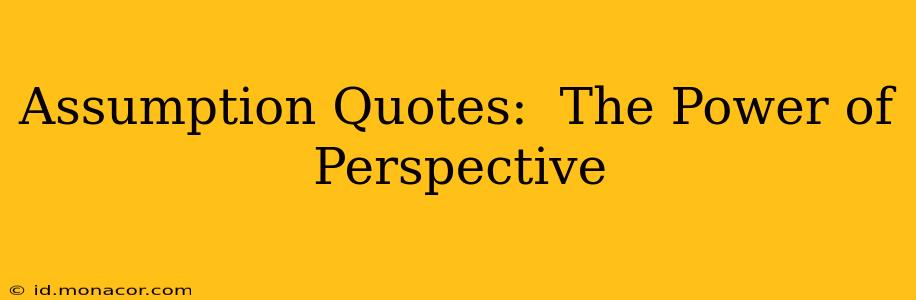 Assumption Quotes:  The Power of Perspective