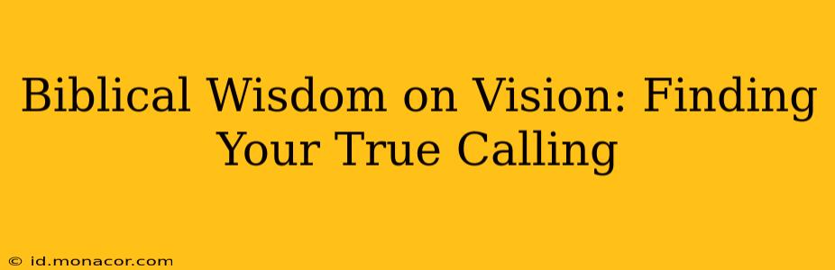 Biblical Wisdom on Vision: Finding Your True Calling