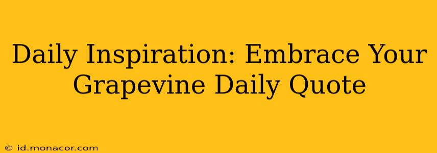 Daily Inspiration: Embrace Your Grapevine Daily Quote