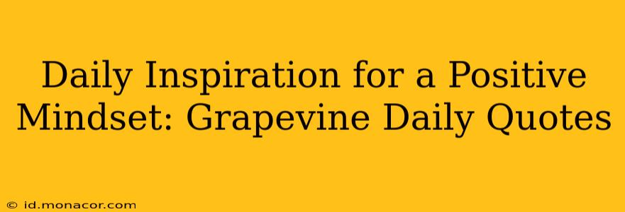 Daily Inspiration for a Positive Mindset: Grapevine Daily Quotes