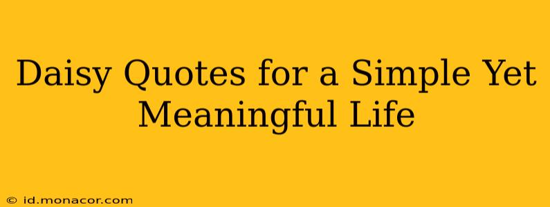 Daisy Quotes for a Simple Yet Meaningful Life