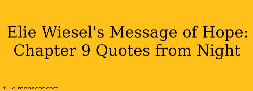 Elie Wiesel's Message of Hope: Chapter 9 Quotes from Night