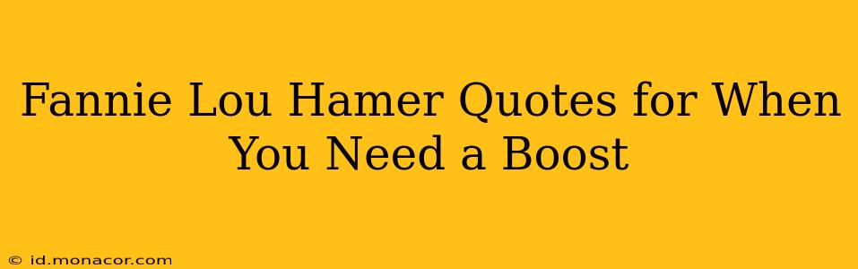 Fannie Lou Hamer Quotes for When You Need a Boost