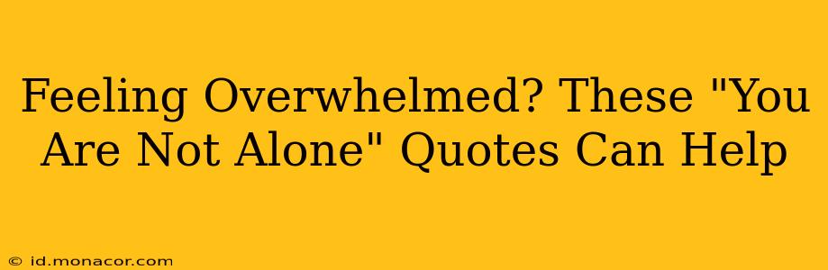 Feeling Overwhelmed? These "You Are Not Alone" Quotes Can Help