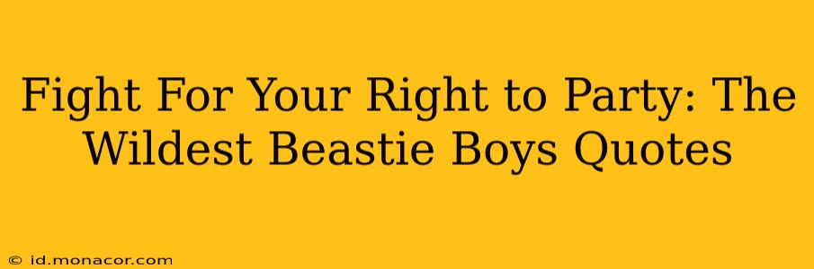 Fight For Your Right to Party: The Wildest Beastie Boys Quotes