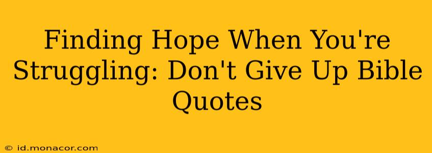 Finding Hope When You're Struggling: Don't Give Up Bible Quotes