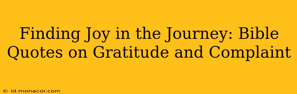 Finding Joy in the Journey: Bible Quotes on Gratitude and Complaint