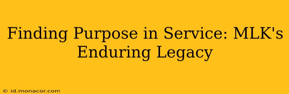 Finding Purpose in Service: MLK's Enduring Legacy