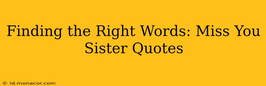 Finding the Right Words: Miss You Sister Quotes