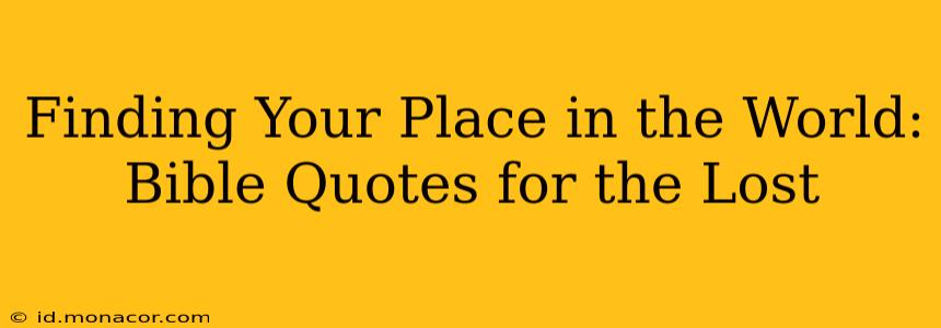 Finding Your Place in the World: Bible Quotes for the Lost