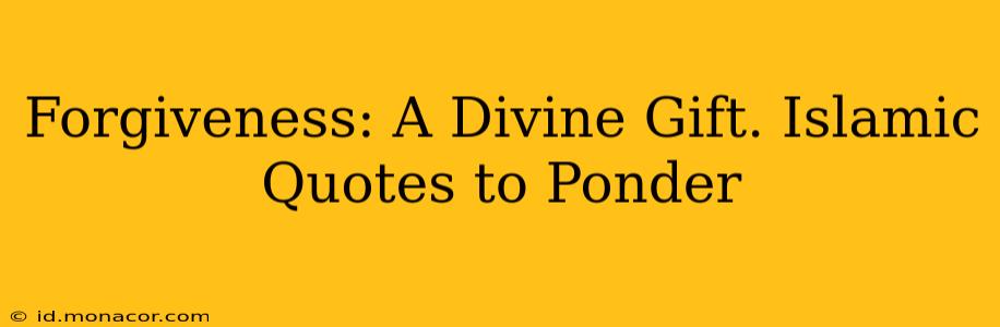 Forgiveness: A Divine Gift. Islamic Quotes to Ponder