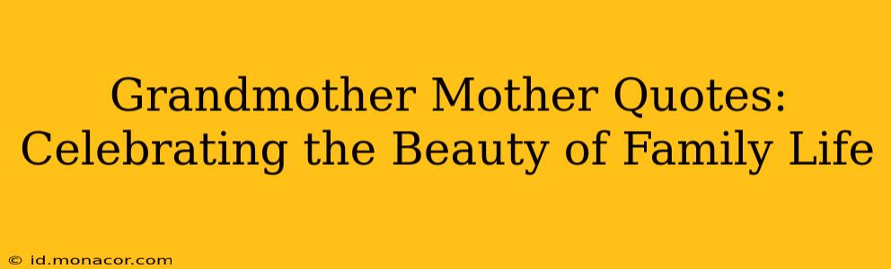 Grandmother Mother Quotes:  Celebrating the Beauty of Family Life