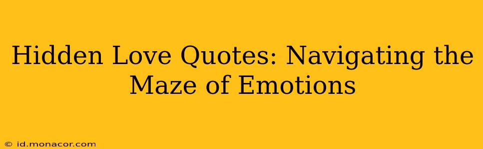 Hidden Love Quotes: Navigating the Maze of Emotions