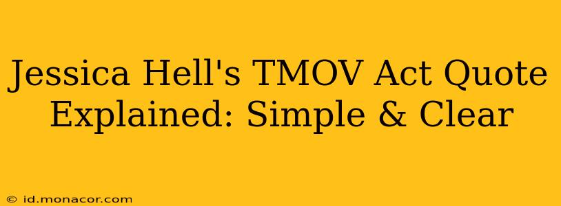Jessica Hell's TMOV Act Quote Explained: Simple & Clear