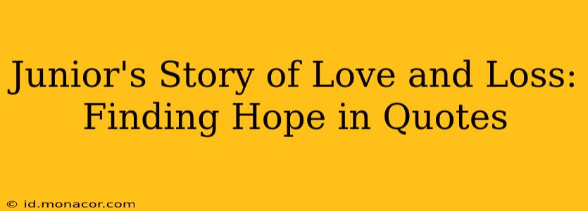 Junior's Story of Love and Loss: Finding Hope in Quotes