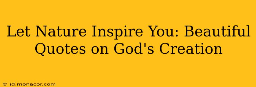 Let Nature Inspire You: Beautiful Quotes on God's Creation