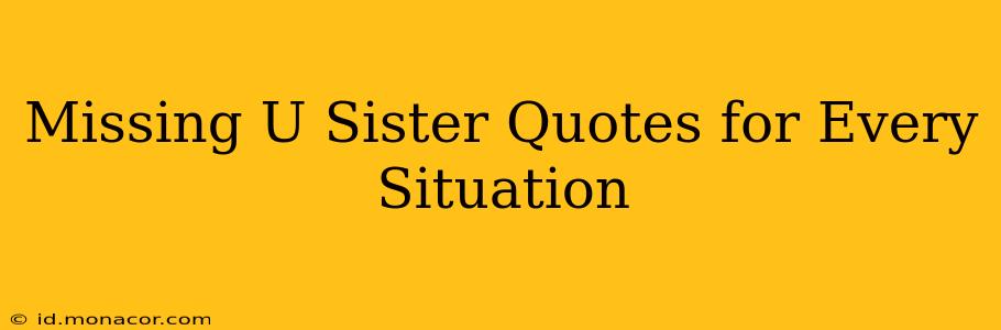 Missing U Sister Quotes for Every Situation