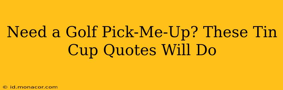 Need a Golf Pick-Me-Up? These Tin Cup Quotes Will Do