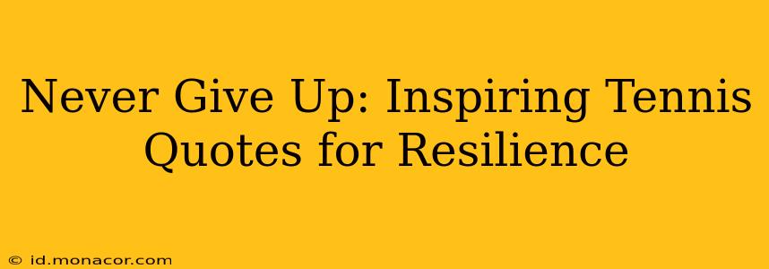 Never Give Up: Inspiring Tennis Quotes for Resilience