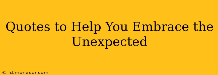 Quotes to Help You Embrace the Unexpected
