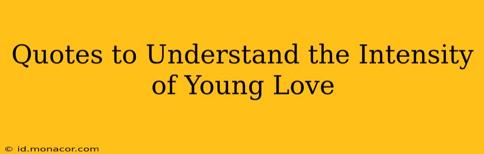 Quotes to Understand the Intensity of Young Love