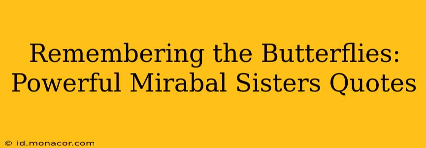 Remembering the Butterflies: Powerful Mirabal Sisters Quotes