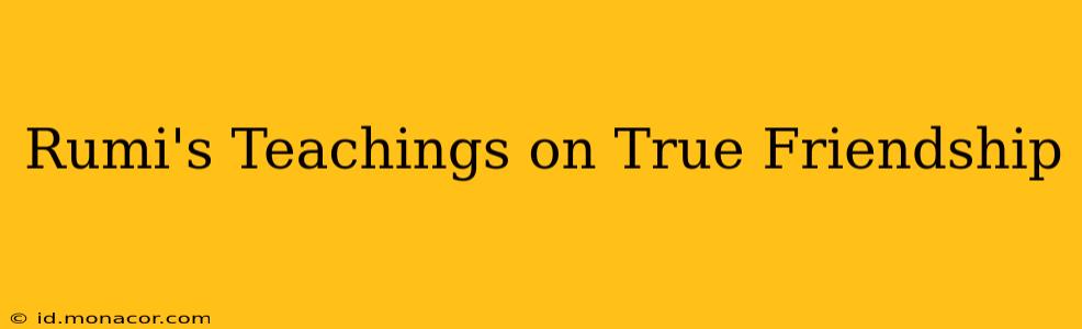 Rumi's Teachings on True Friendship