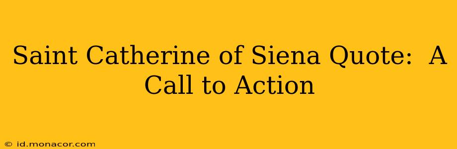 Saint Catherine of Siena Quote:  A Call to Action