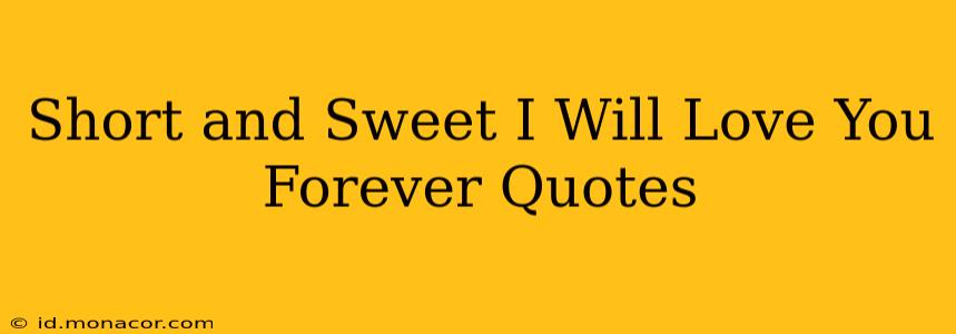 Short and Sweet I Will Love You Forever Quotes