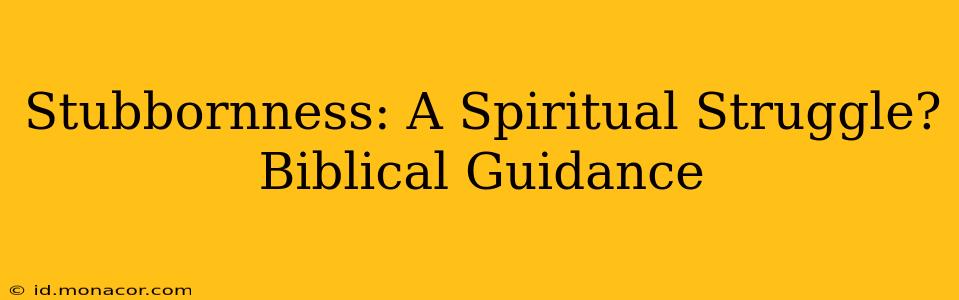 Stubbornness: A Spiritual Struggle? Biblical Guidance