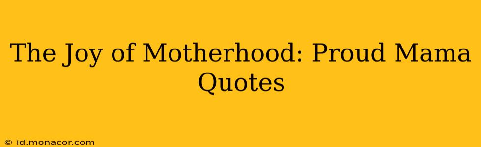The Joy of Motherhood: Proud Mama Quotes