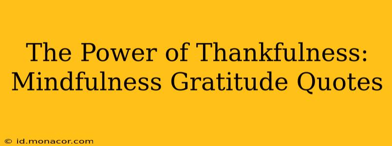 The Power of Thankfulness: Mindfulness Gratitude Quotes