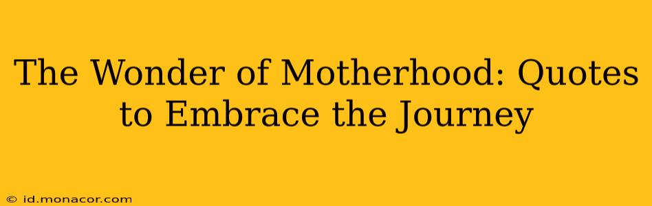 The Wonder of Motherhood: Quotes to Embrace the Journey