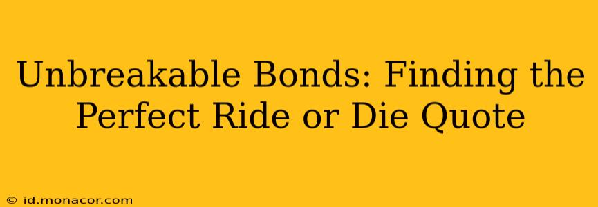 Unbreakable Bonds: Finding the Perfect Ride or Die Quote