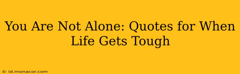 You Are Not Alone: Quotes for When Life Gets Tough