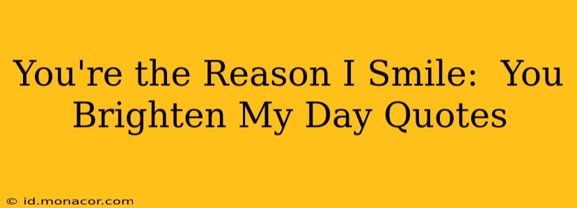 You're the Reason I Smile:  You Brighten My Day Quotes